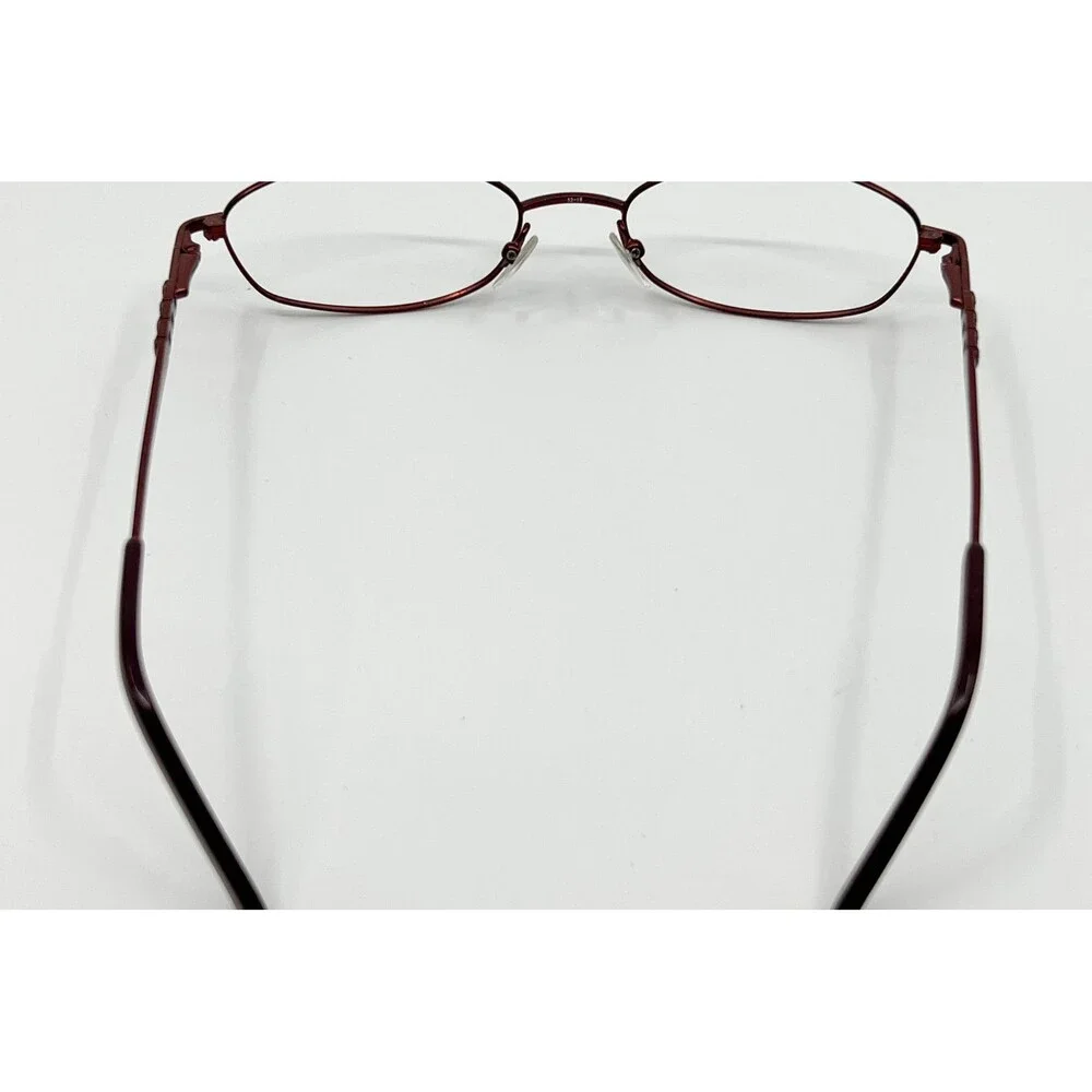 Alexander Collection Trista Eyeglasses Burgundy Oval Metal Frames 52-18-135